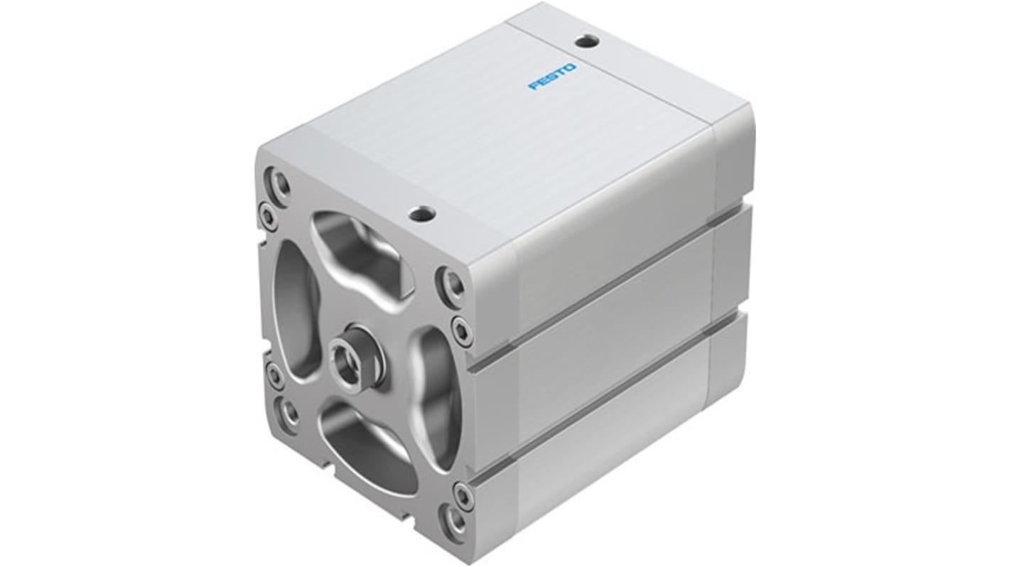 Festo Pneumatic Compact Cylinder - ADN-100-80, 100mm Bore, 80mm Stroke, ADN Series, Double Acting