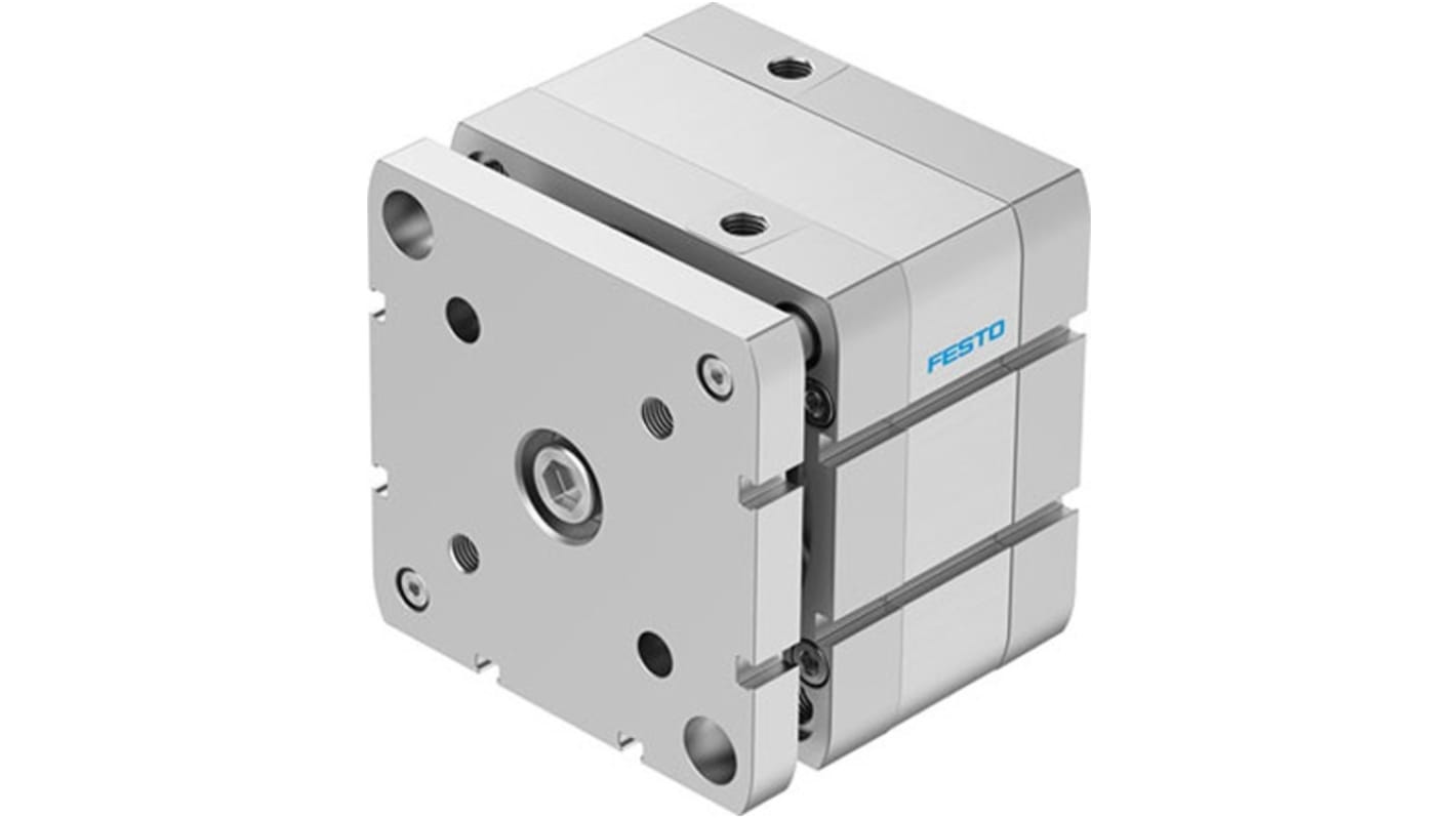 Festo Pneumatic Compact Cylinder - ADNGF-100-10, 100mm Bore, 10mm Stroke, ADNGF Series, Double Acting