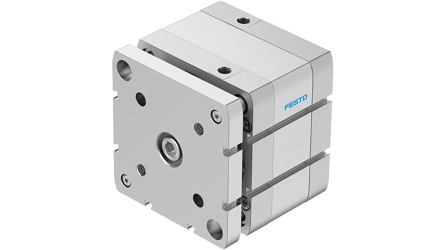 Festo Pneumatic Compact Cylinder - ADNGF-100-15, 100mm Bore, 15mm Stroke, ADNGF Series, Double Acting