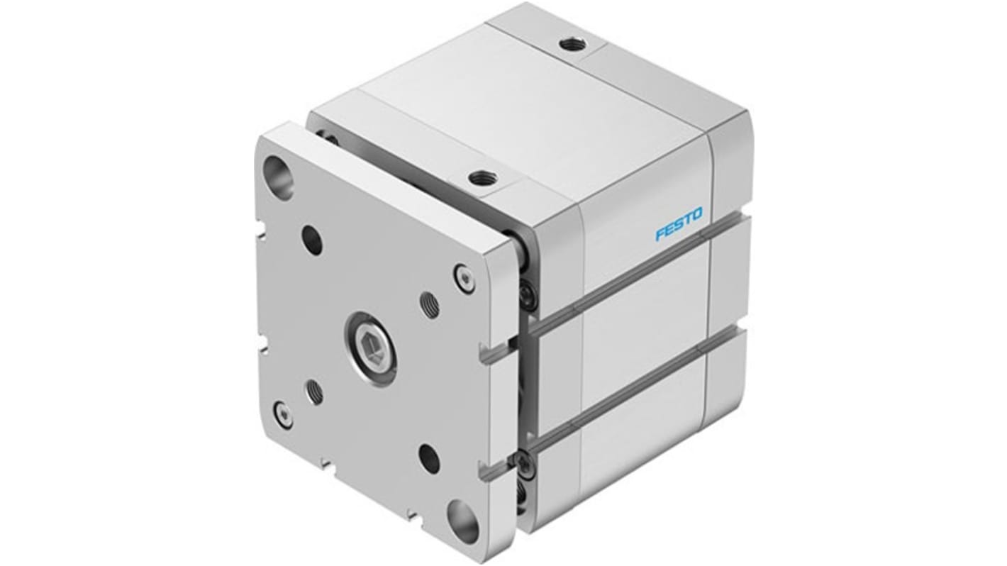 Festo Pneumatic Compact Cylinder - ADNGF-100-40, 100mm Bore, 40mm Stroke, ADNGF Series, Double Acting