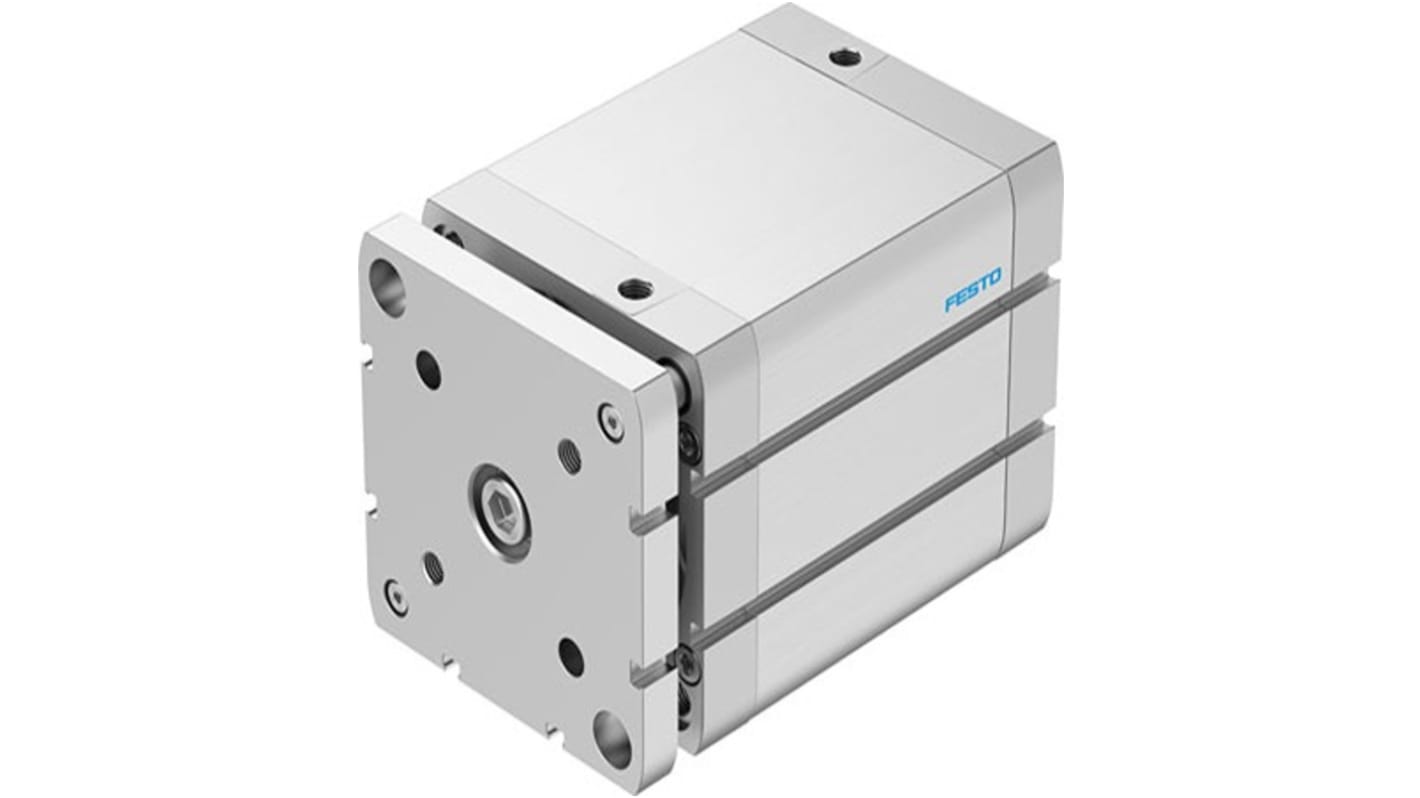 Festo Pneumatic Compact Cylinder - ADNGF-100-80, 100mm Bore, 80mm Stroke, ADNGF Series, Double Acting