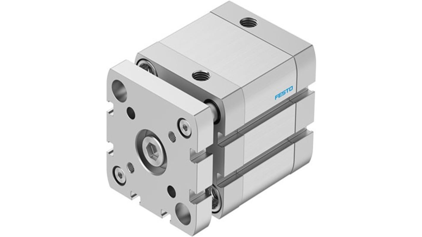 Festo Pneumatic Compact Cylinder - ADNGF-50-25, 50mm Bore, 25mm Stroke, ADNGF Series, Double Acting