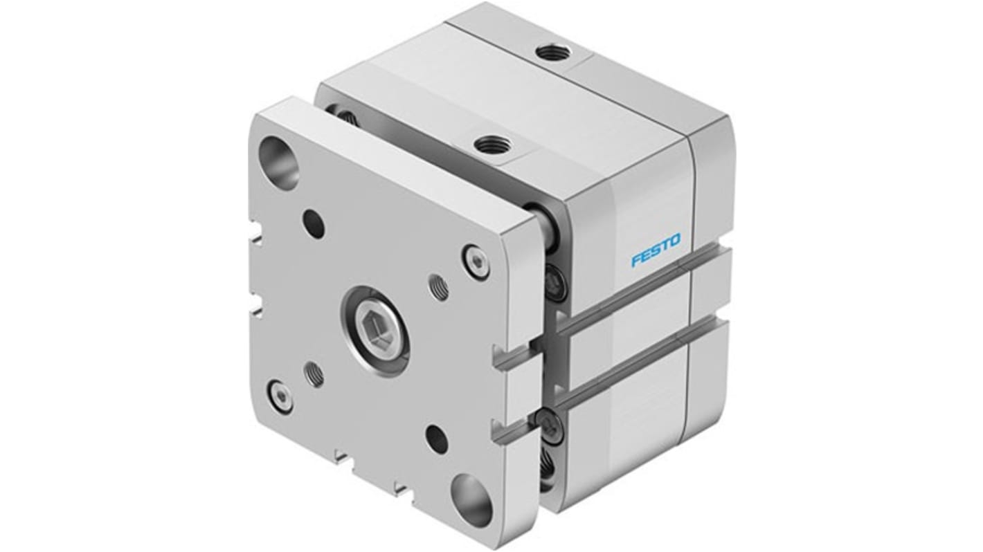 Festo Pneumatic Compact Cylinder - ADNGF-80-10, 80mm Bore, 10mm Stroke, ADNGF Series, Double Acting