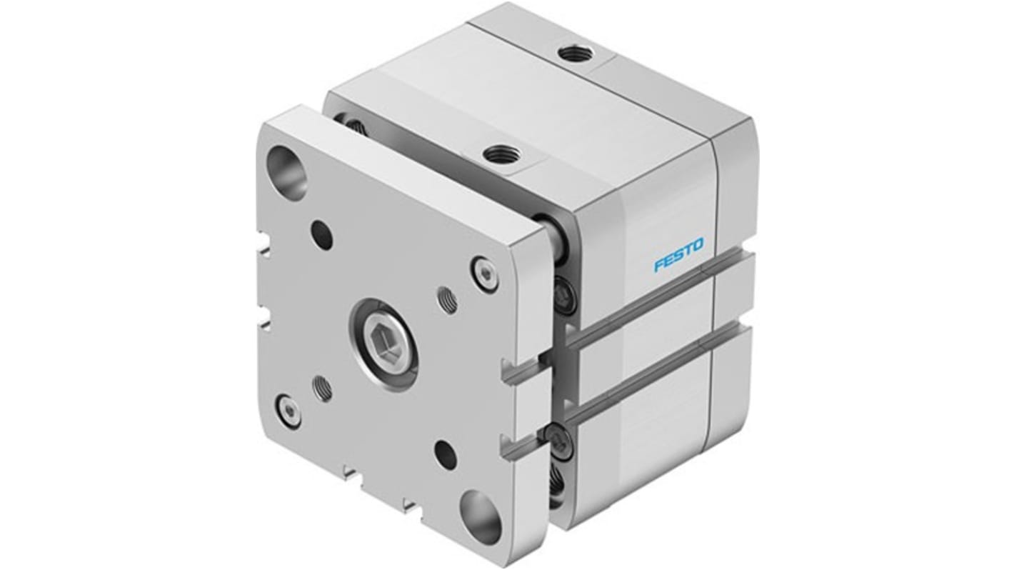 Festo Pneumatic Compact Cylinder - ADNGF-80-15, 80mm Bore, 15mm Stroke, ADNGF Series, Double Acting