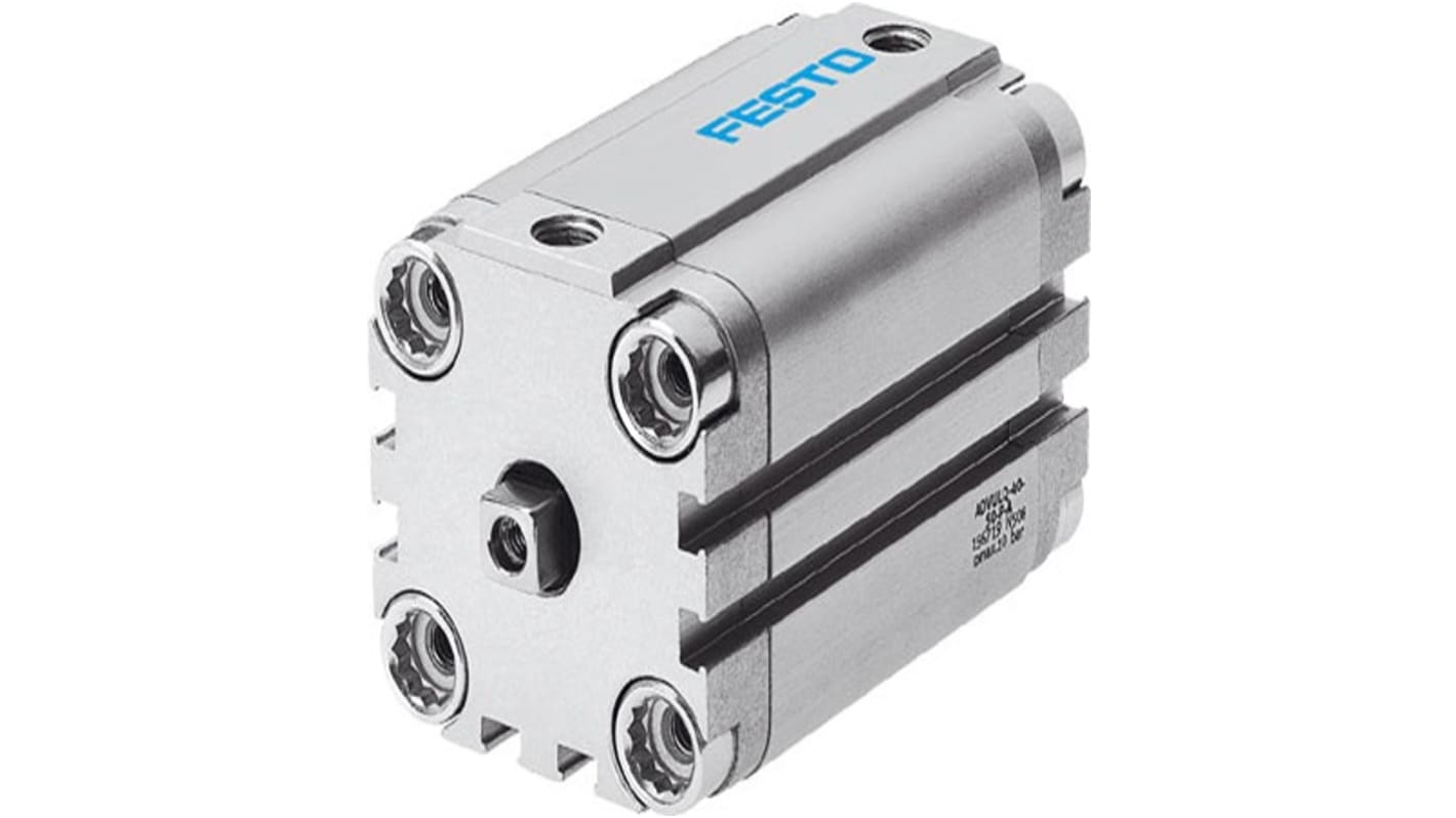 Festo Pneumatic Compact Cylinder - ADVULQ-100-25, 100mm Bore, 25mm Stroke, ADVULQ Series, Double Acting