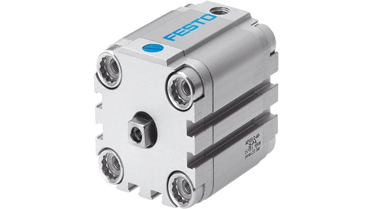 Festo Pneumatic Compact Cylinder - AEVULQ-100-15, 100mm Bore, 15mm Stroke, AEVULQ Series, Single Acting