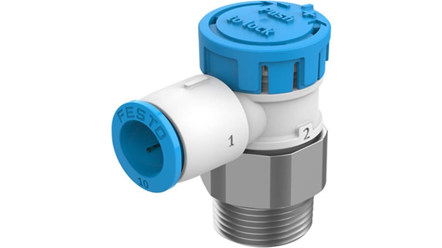 Festo Rotary Knob Exhaust Air One Way Flow Control Pneumatic Control Valve VFOE Series, R 1/8, 1/8in, VFOE-LE-T