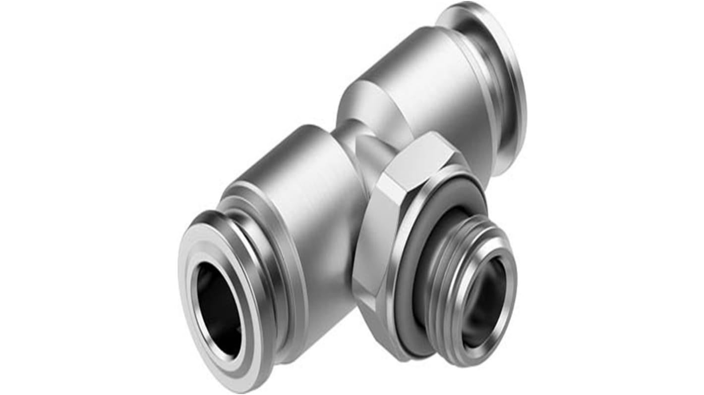 Festo NPQR Series Push-in Fitting, G 1/4 Male to Push In 10 mm, Threaded-to-Tube Connection Style, NPQR-T-G14