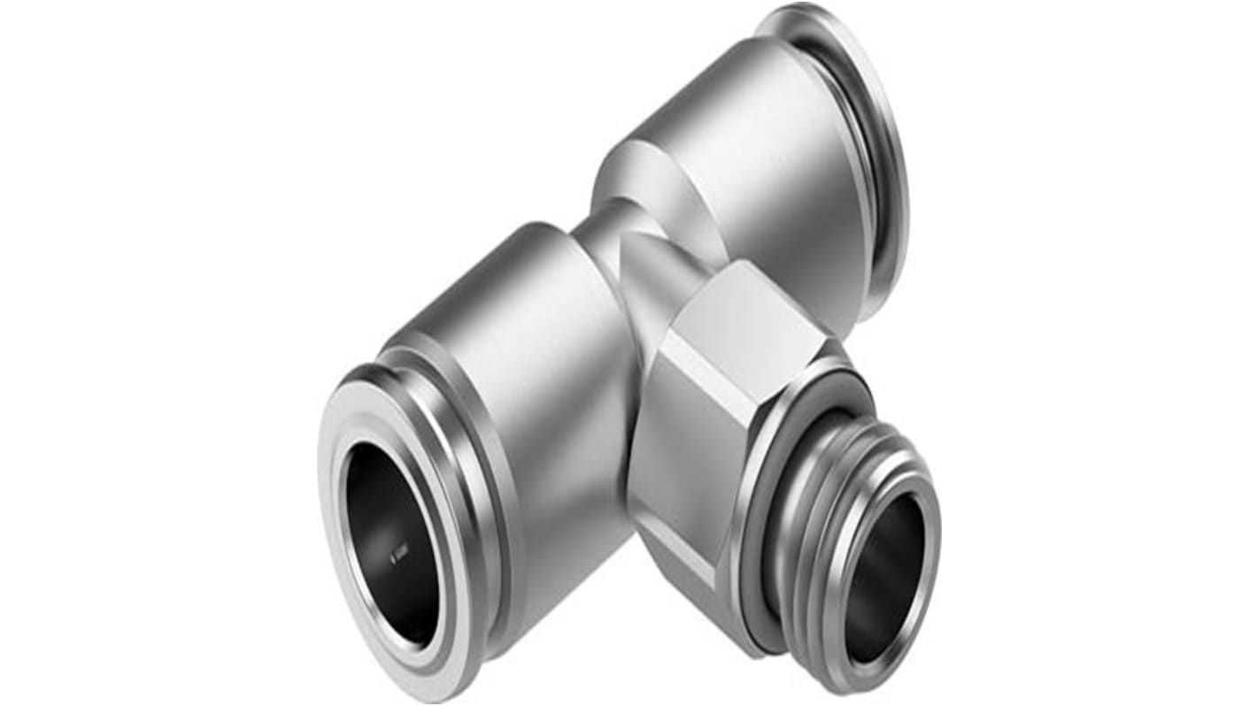 Festo NPQR Series Push-in Fitting, G 1/8 Male to Push In 6 mm, Threaded-to-Tube Connection Style, NPQR-T-G18