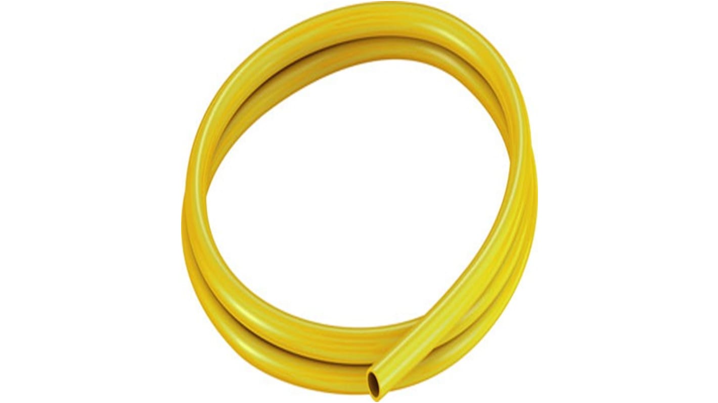 Tube en plastique, Jaune, Rond, Dia. 10mm x 7mm