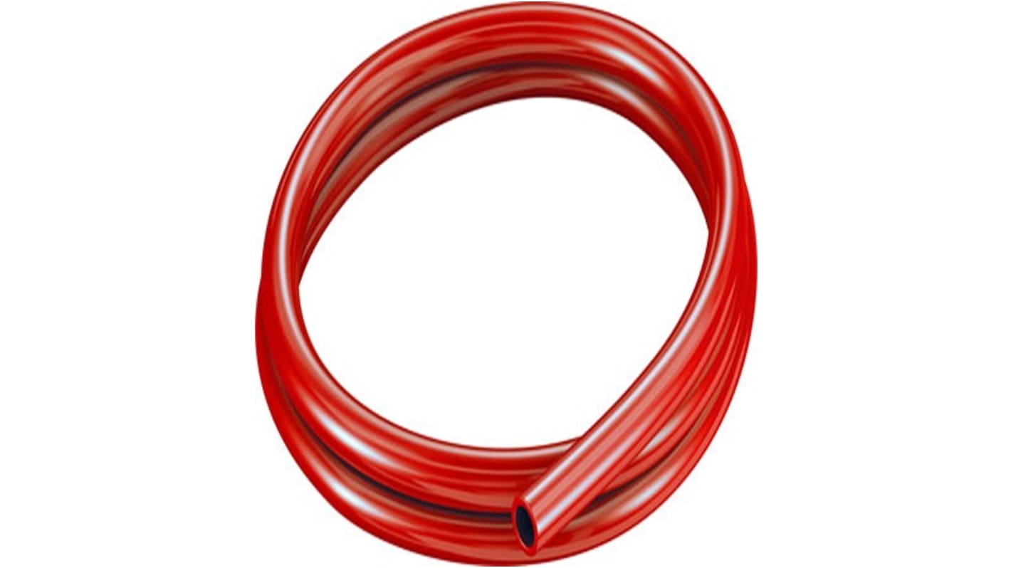 Tube en plastique, Rouge, Rond, Dia. 16mm x 11mm