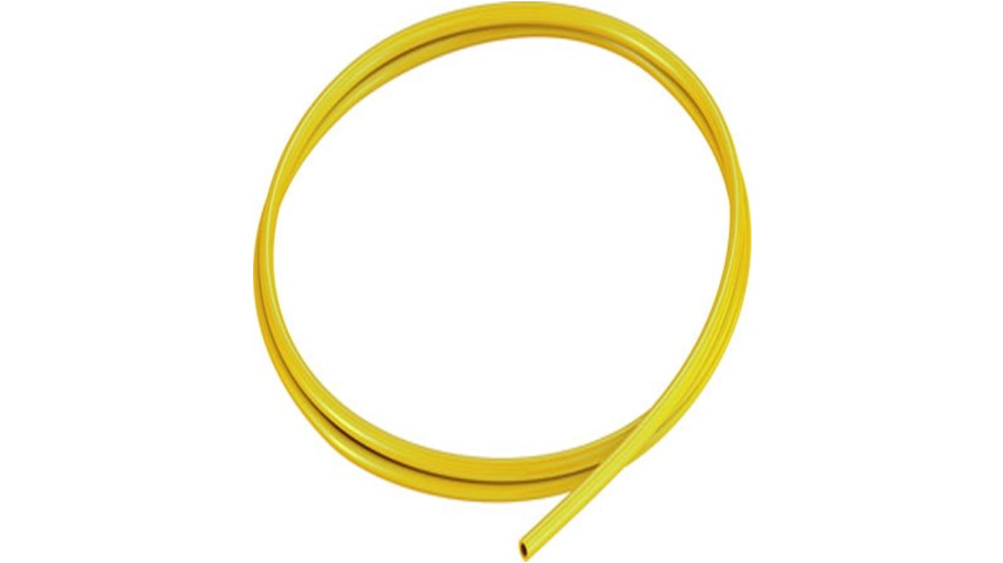 Tube en plastique, Jaune, Rond, Dia. 4mm x 2.6mm x 1.4mm