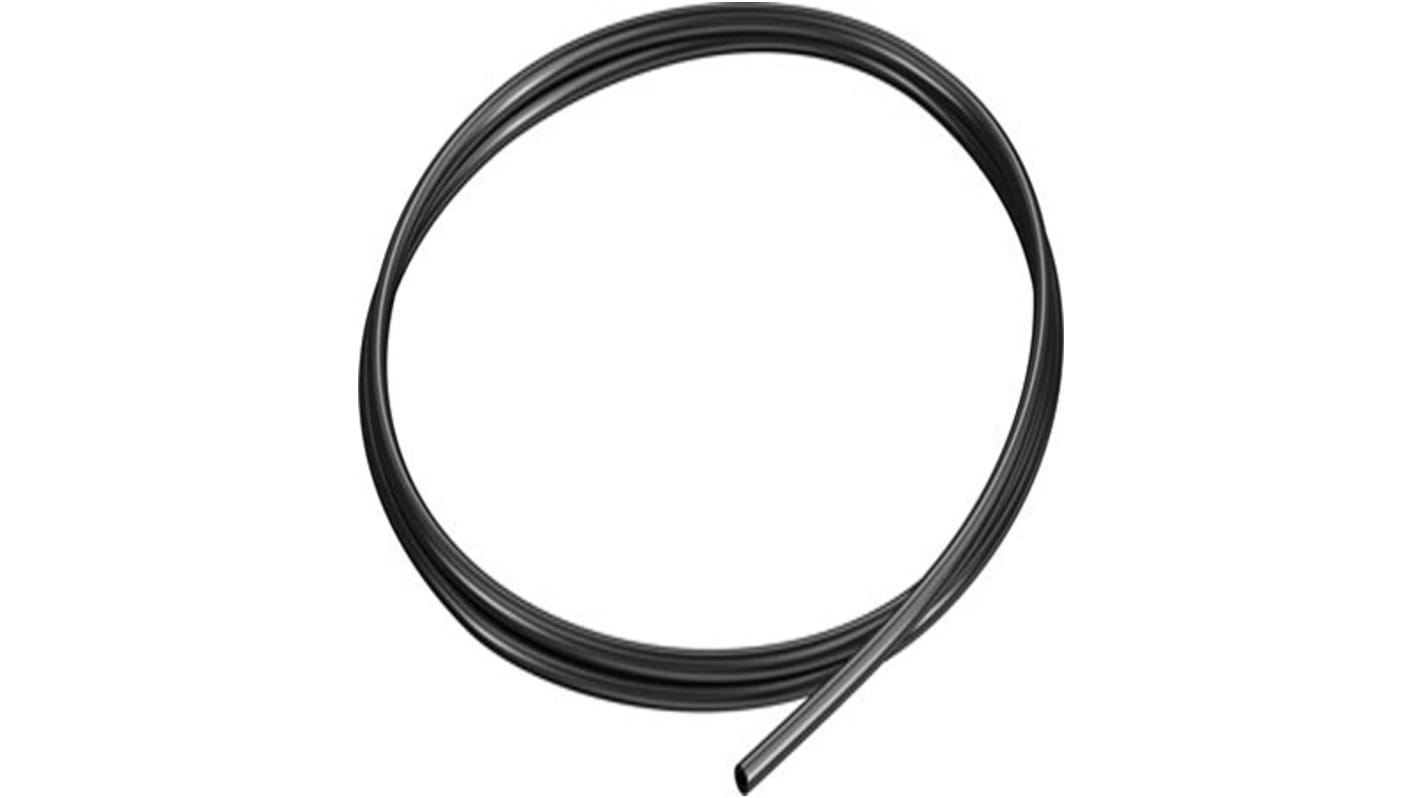 Tube en plastique, Noir, Rond, Dia. 4mm x 2.6mm