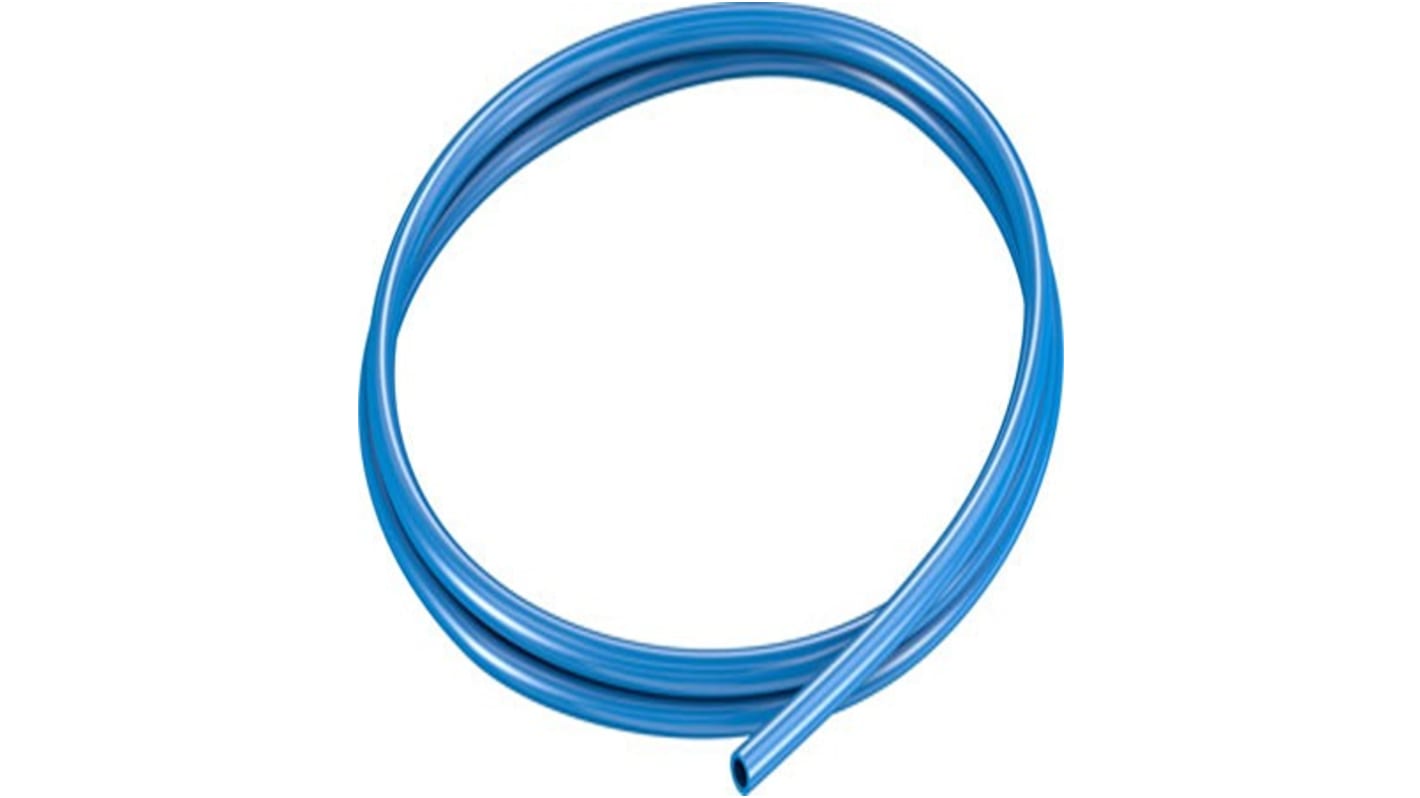 Tube en plastique, Bleu, Rond, Dia. 6mm x 4mm x 2mm