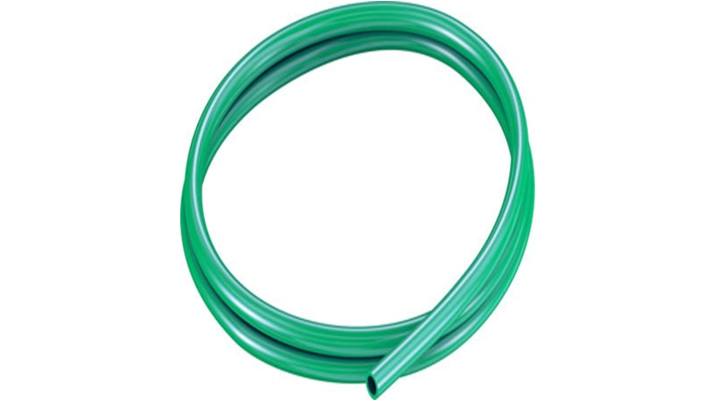 Tubo de plástico, Redondo, Verde x 5.7mm Diám.int. x 8mm Diám.ext.