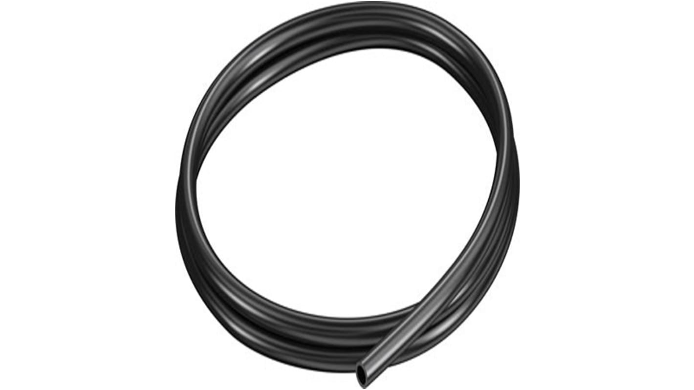 Tube en plastique, Noir, Rond, Dia. 8mm x 5.7mm