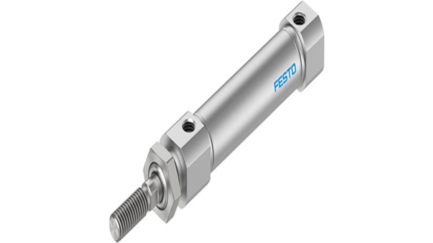 Festo Pneumatic Roundline Cylinder - DSNU-S-12, 12mm Bore, 40mm Stroke, DSNU Series, Double Acting