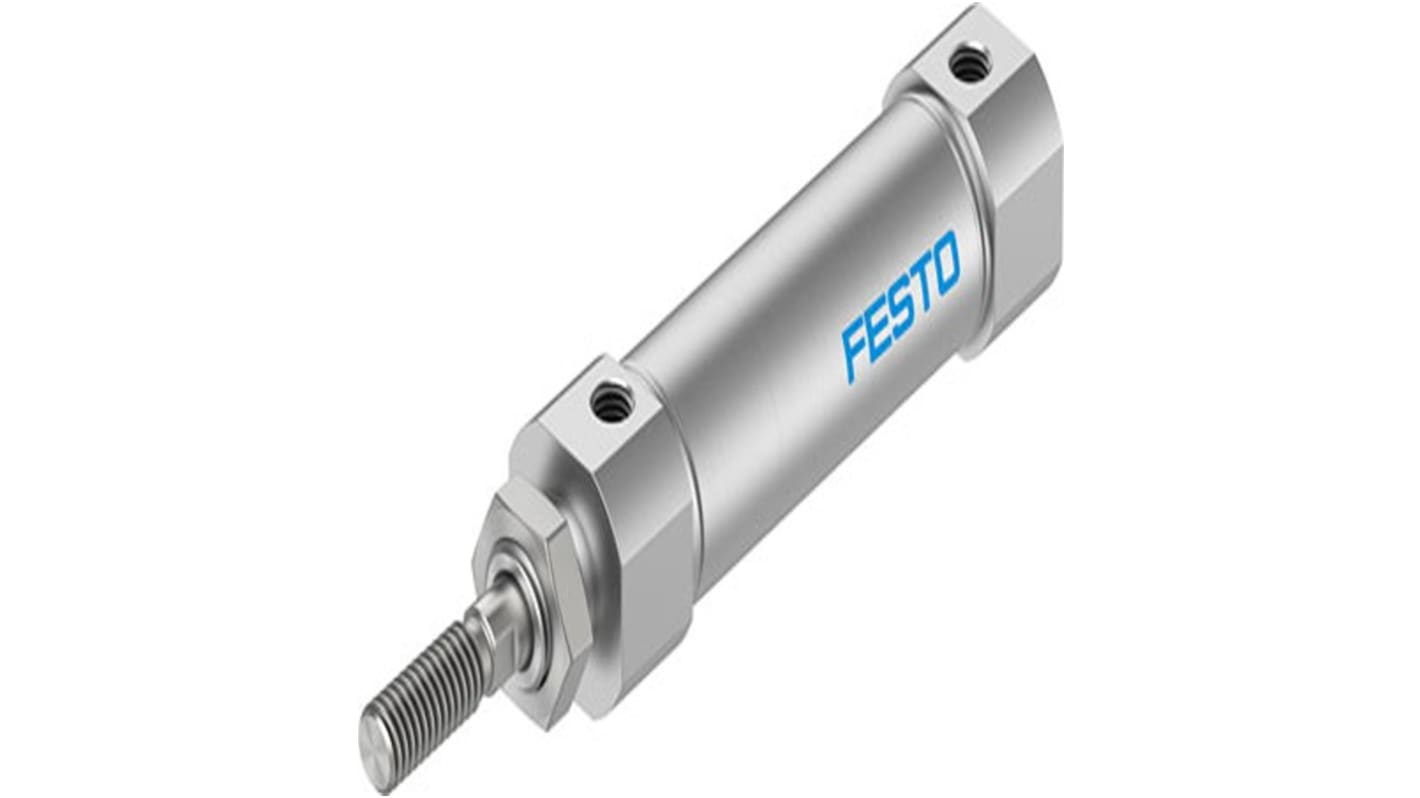 Festo Pneumatic Roundline Cylinder - DSNU-S-16, 16mm Bore, 15mm Stroke, DSNU Series, Double Acting