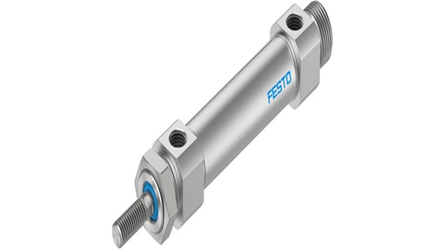 Festo Pneumatic Roundline Cylinder - DSNU-S-20, 20mm Bore, 80mm Stroke, DSNU Series, Double Acting