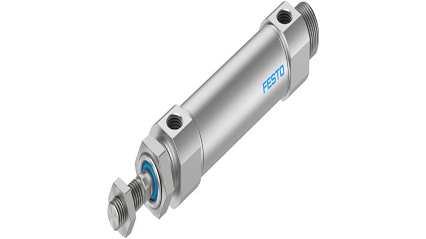 Festo Pneumatic Roundline Cylinder - DSNU-S-25, 25mm Bore, 15mm Stroke, DSNU Series, Double Acting