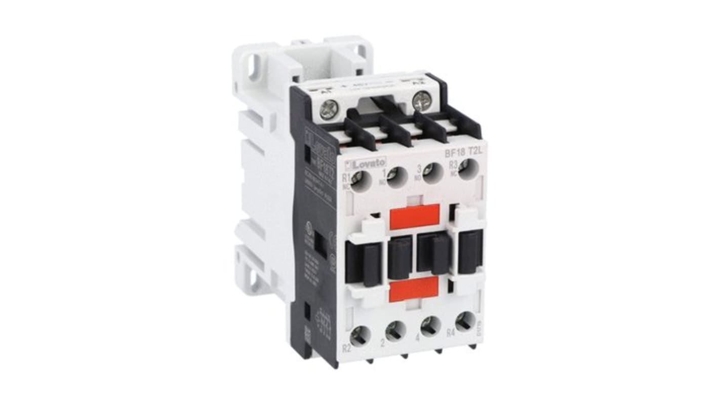 Lovato BF18 Contactor, 24 V dc Coil, 4-Pole, 32 A, 36 kW, 2NO + 2NC, 690 V