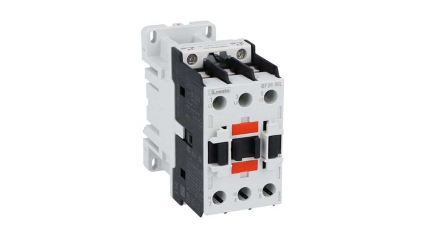 Lovato BF26 Series Contactor, 48 V Coil, 3-Pole, 26 A, 18.5 kW, 690 V