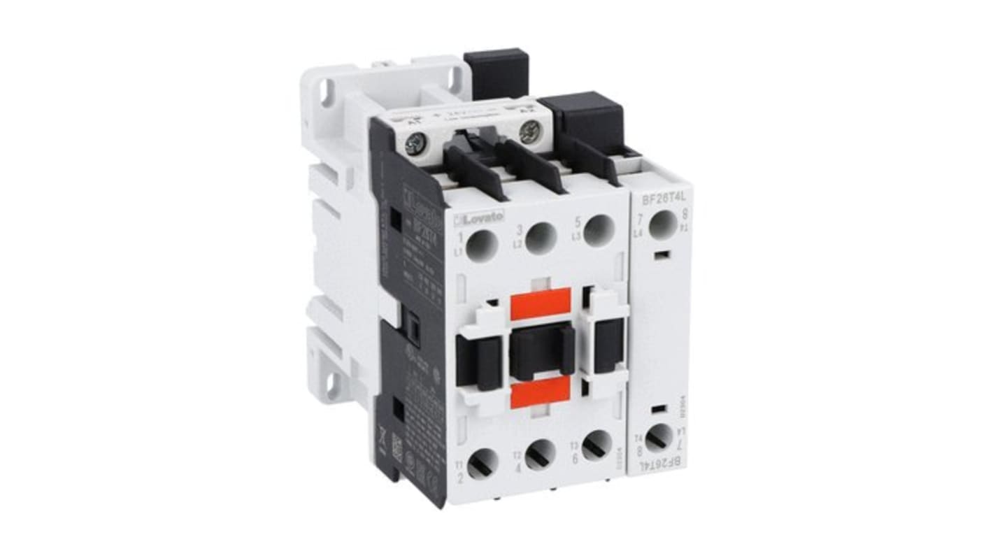 Lovato BF26 Contactor, 24 V dc Coil, 4-Pole, 45 A, 51 kW, 690 V