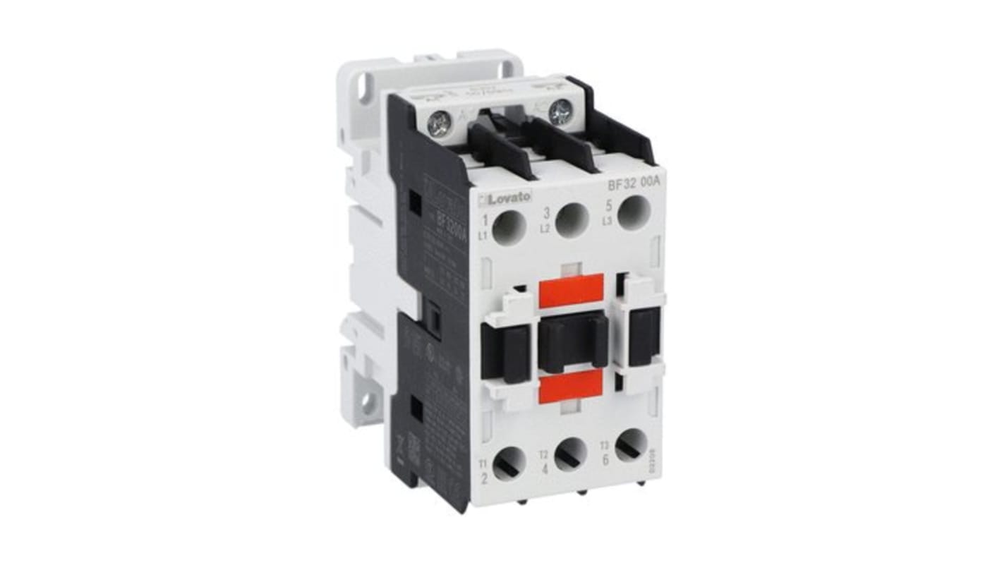 Contactor Lovato BF32 de 3 polos, 32 A, bobina 48 V ac, 22 kW