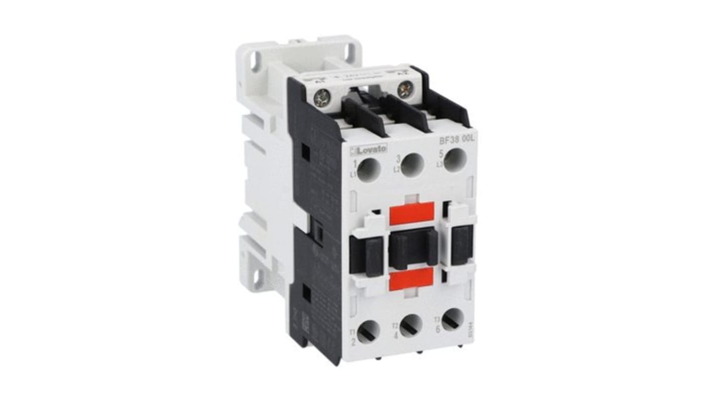 Contactor Lovato BF38 de 3 polos, 38 A, bobina 48 V dc, 22 kW