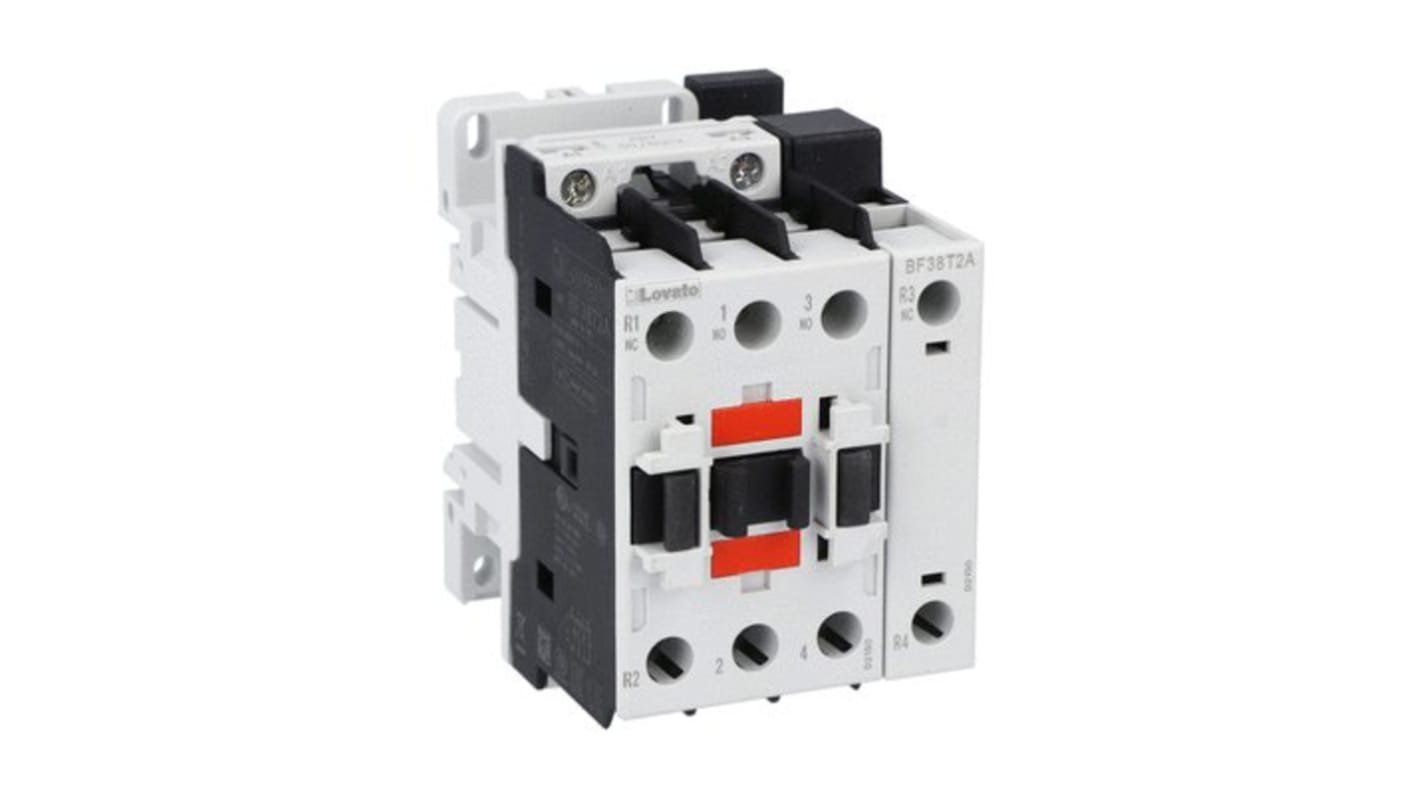 Lovato BF38 Series Contactor, 48 V Coil, 4-Pole, 56 A, 62 kW, 2NO+2NC, 690 V