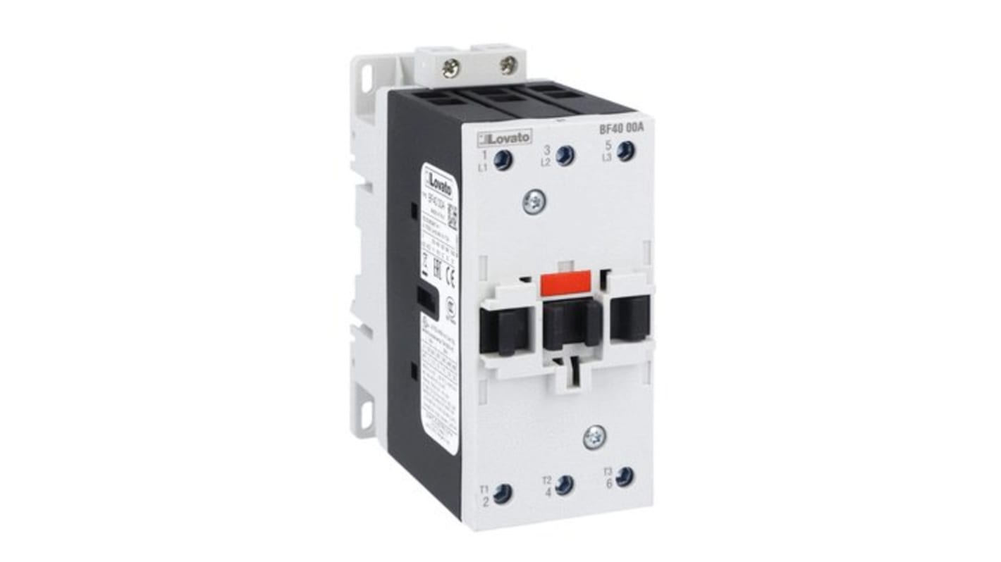 Lovato BF40 Contactor, 120 V Coil, 3-Pole, 40 A, 18.5 kW, 1 kV