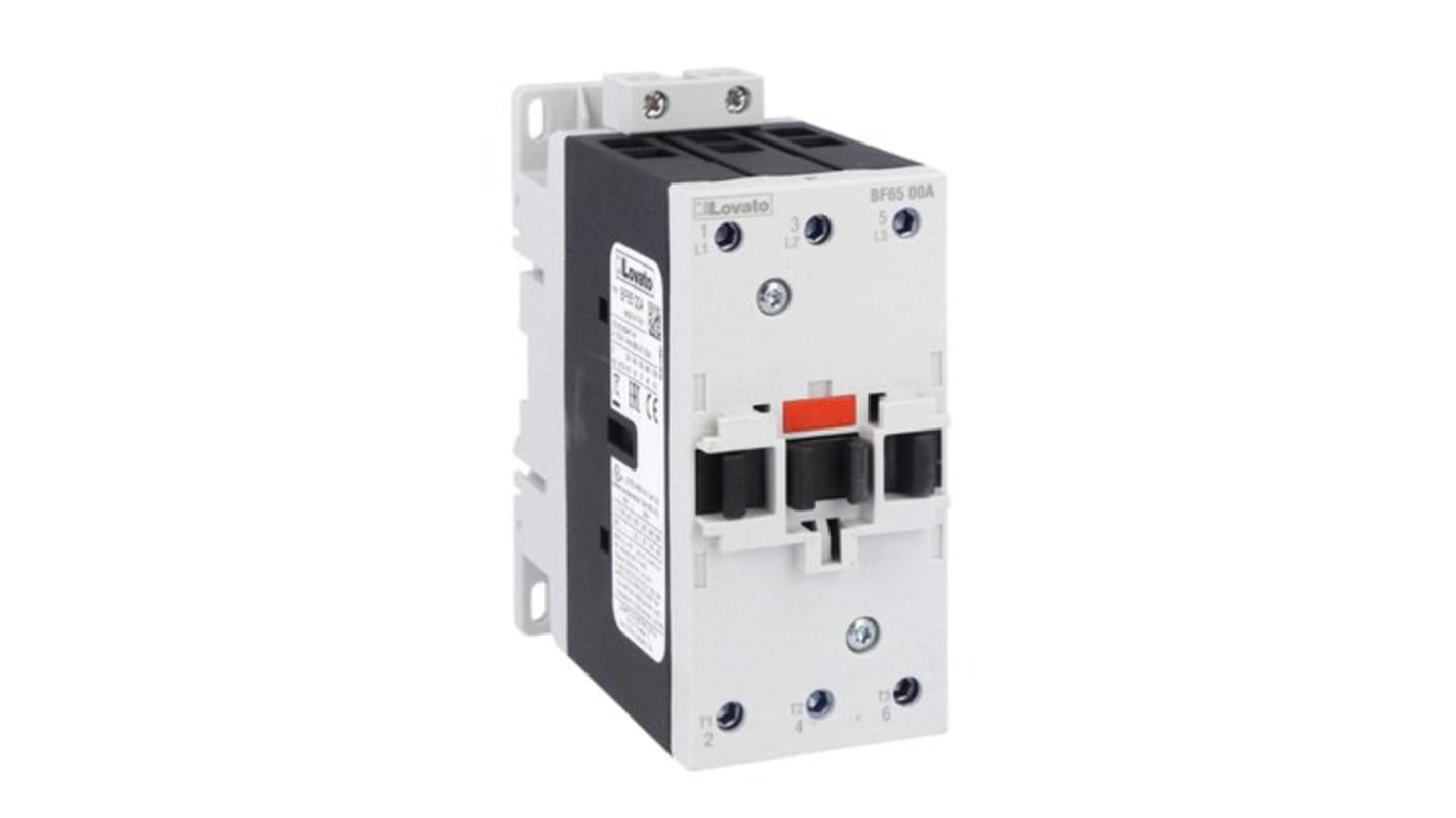 Lovato BF65 Contactor, 48 V ac Coil, 3-Pole, 65 A, 45 kW, 690 V