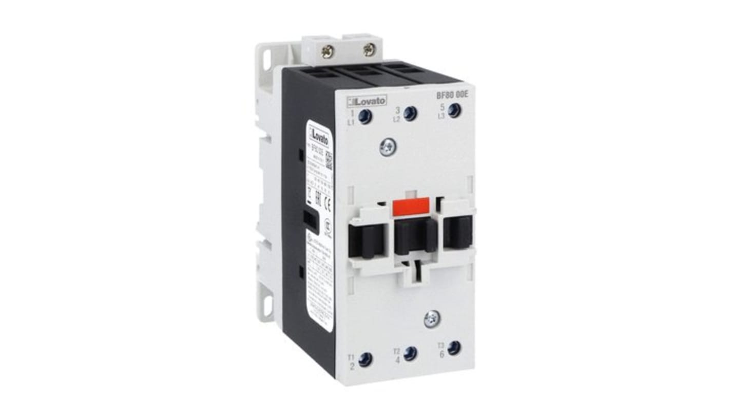 Lovato BF80 Series Contactor, 110 V ac/dc Coil, 3-Pole, 80 A, 55 kW, 690 V