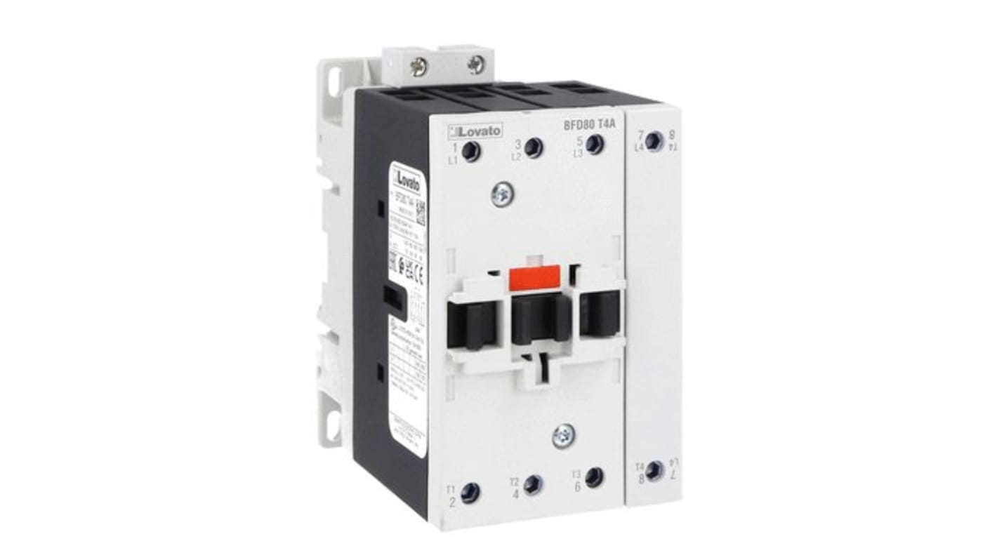 Contactor Lovato BFD80 de 4 polos, 80 A, bobina 575 Vac