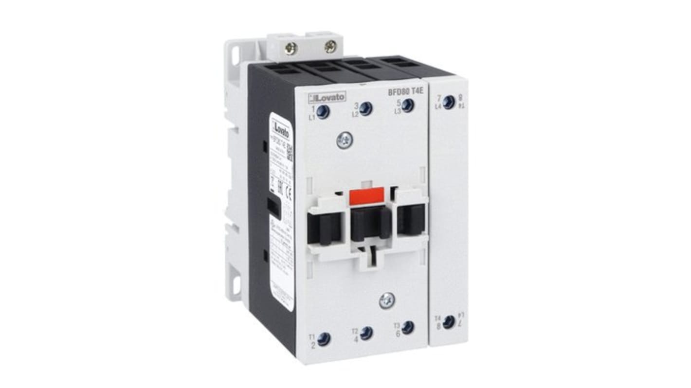 Contactor Lovato BFD80 de 4 polos, 80 A, bobina 110 Vac / dc