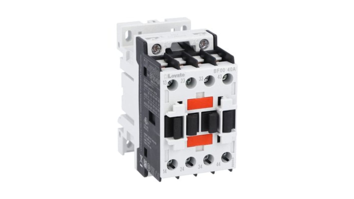 Lovato Auxiliary Contact, 4 Contact, 4NO, DIN Rail, BF00