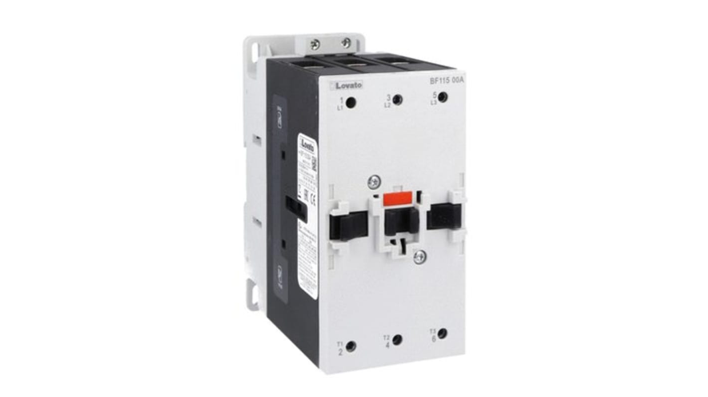 Contactor Lovato BF11 de 3 polos, 115 A, bobina 48 V, 55 kW