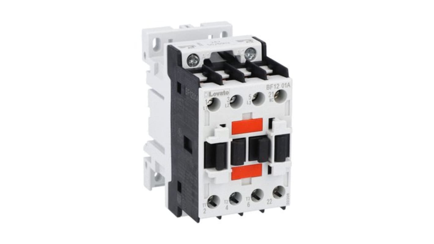 Lovato BF12 Contactor, 48 V Coil, 3-Pole, 12 A, 5 kW, 1NC, 690 V