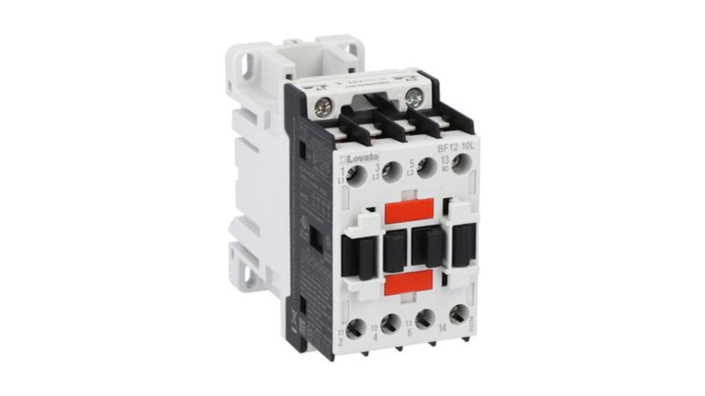 Lovato BF12 Contactor, 48 V Coil, 3-Pole, 12 A, 10 kW, 1NO, 690 V