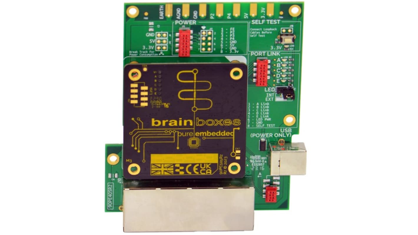 Brainboxes Pure Embedded 10/100 5 Port Industrial Ethernet Eval Kit Embedded Ethernet Evaluation Kit Ethernet