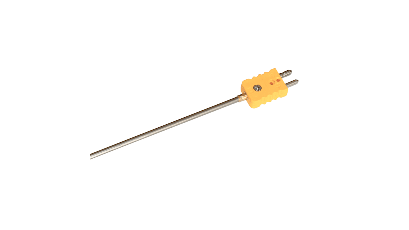 Termopar tipo K Electrotherm, Ø sonda 4.5mm x 500mm, temp. máx +1000°C, conexión Conector estándar