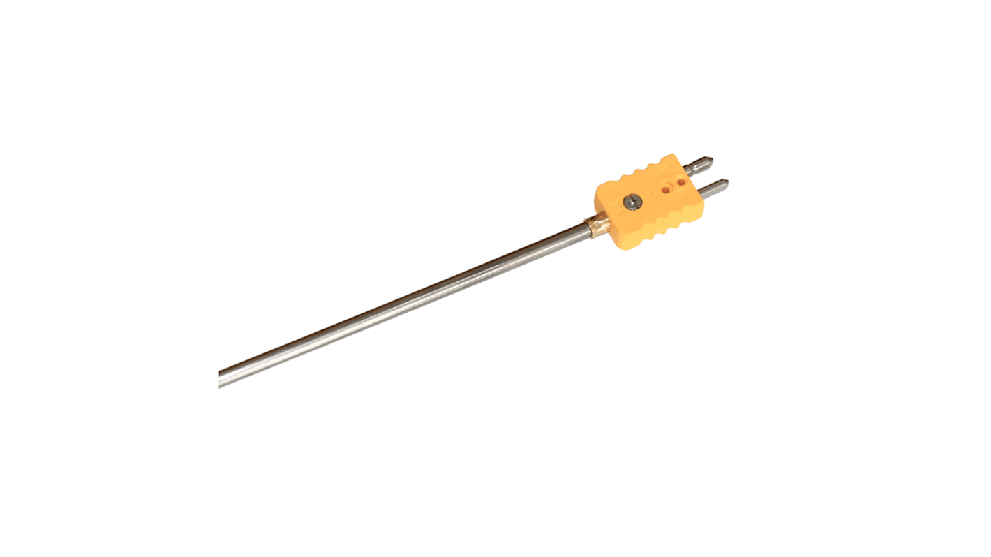 Termopar tipo K Electrotherm, Ø sonda 6mm x 500mm, temp. máx +1000°C, conexión Conector estándar