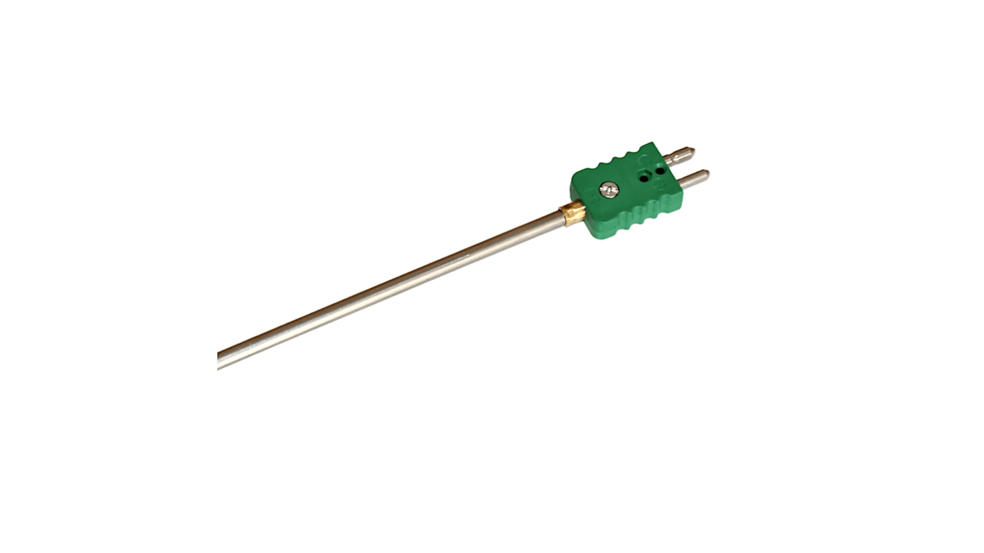 Termopar tipo K Electrotherm, Ø sonda 6mm x 1000mm, temp. máx +1000°C, conexión Conector estándar