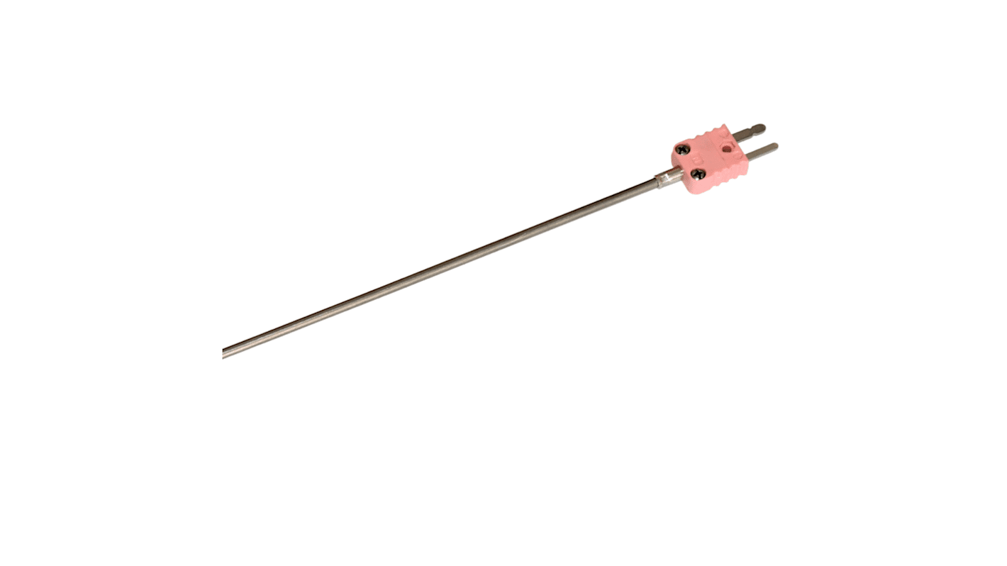 Termopar tipo N Electrotherm, Ø sonda 3mm x 300mm, temp. máx +1000°C, conexión Miniconector