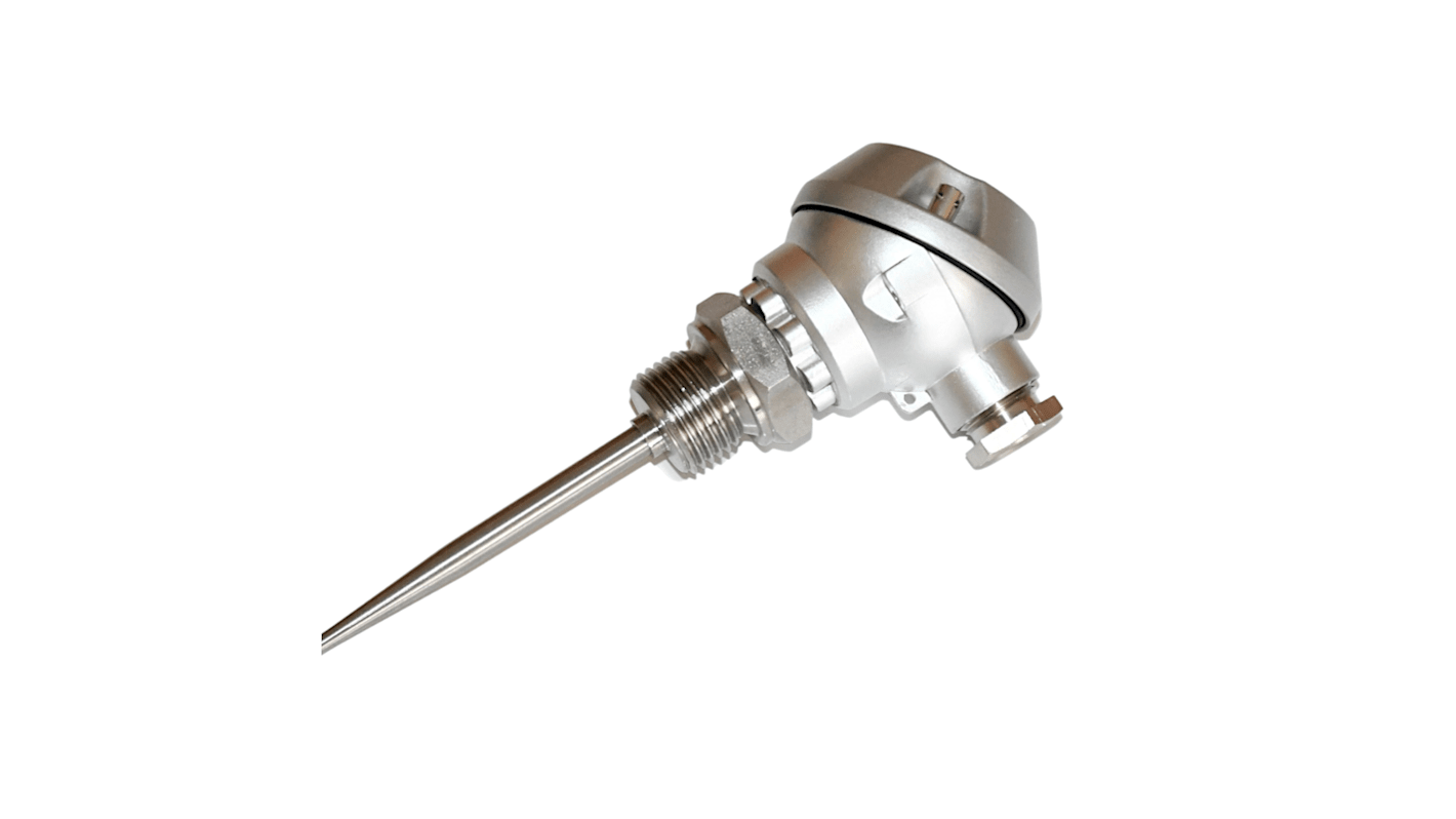 Electrotherm PT100 RTD Sensor, 6mm Dia, 100mm Long, 3 Wire, G 1/2 A, F0.3 +400°C Max