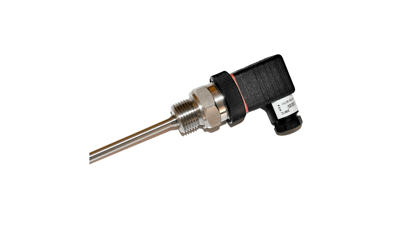 Electrotherm PT100 RTD Sensor, 6mm Dia, 200mm Long, 3 Wire, G 1/2 A, F0.3 +400°C Max