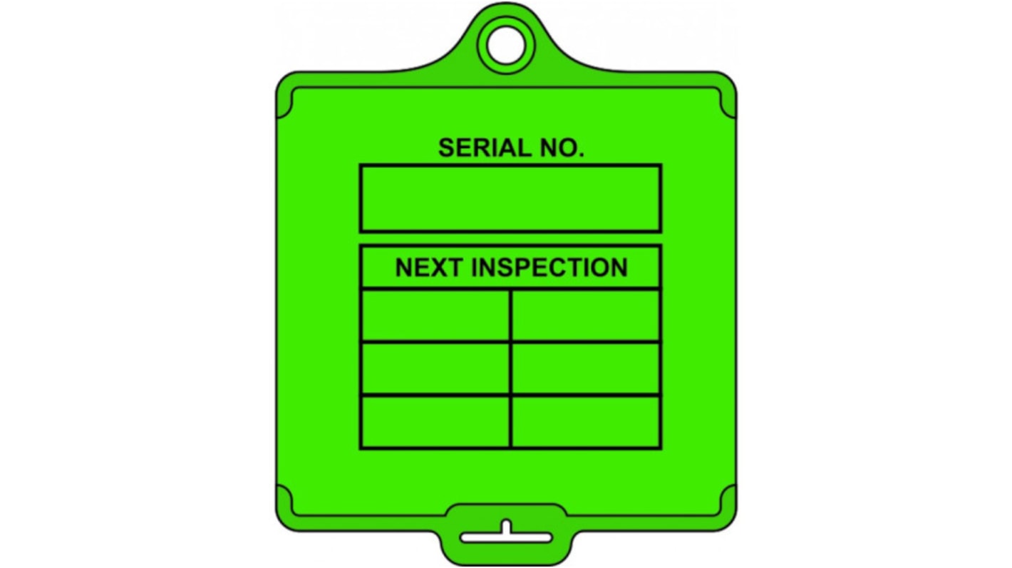 Anhänger Kunststoff "Serial No. Next Inspection", 50Stück