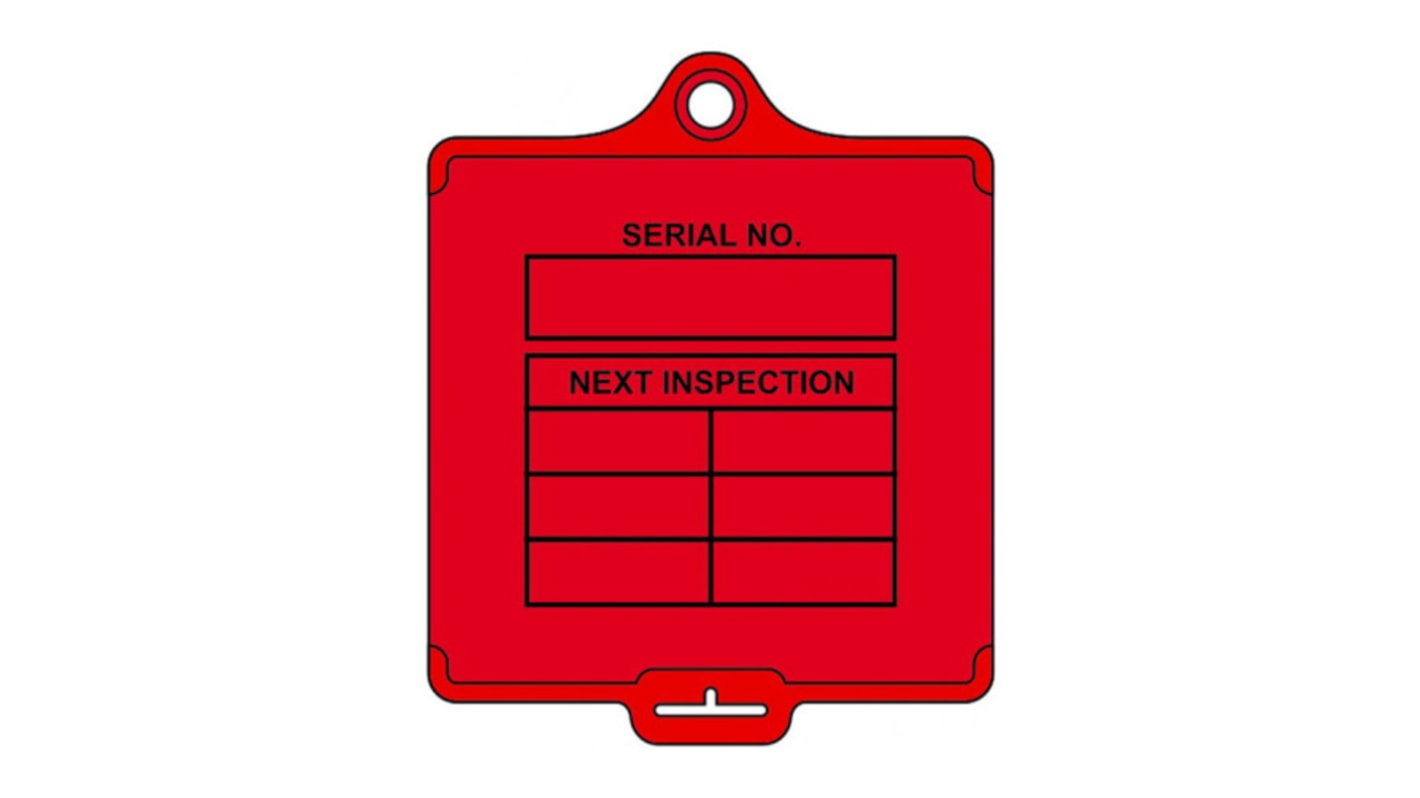 50Each 'Serial No. Next Inspection' Lockout Tag