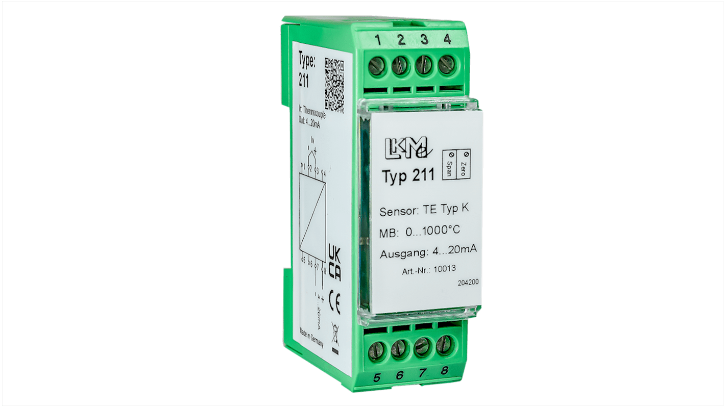 LKMelectronic Temperatur-Messumformer, 0°C → 600°C für B, E, J, K, L, N, S, T, U Ausgang 4 → 20 mA