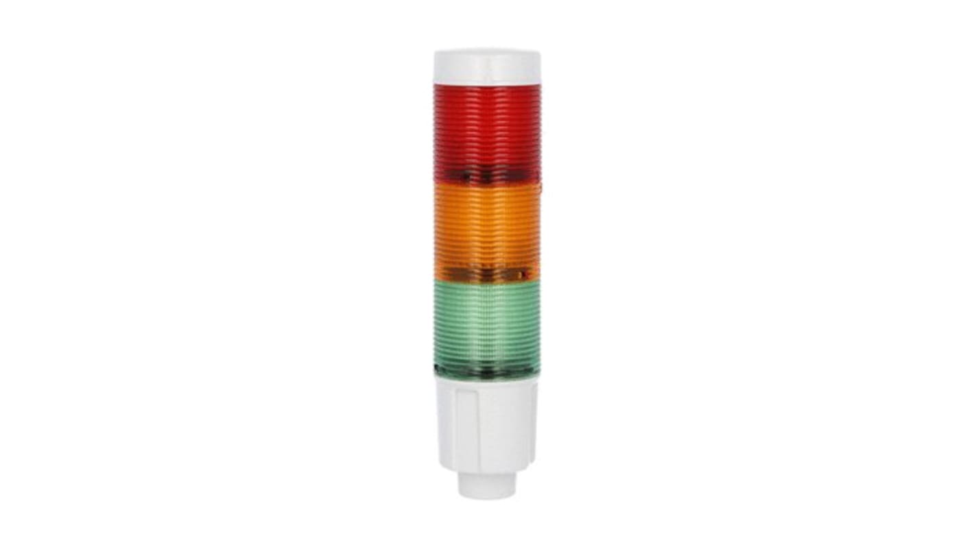 Lovato 8TL4 Series Green, Orange, Red Signal Tower, 3 Lights, 24 V dc, Built-In